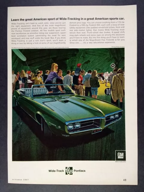 1968 Pontiac Firebird 400 Convertible vintage print Ad