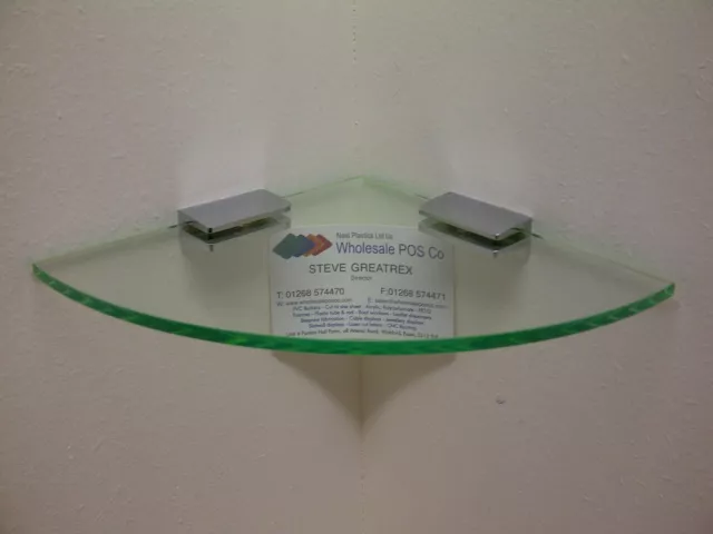 Ripiano angolare Perspex® in vetro spesso 5 mm ""Look"" effetto vetro acrilico largo 6