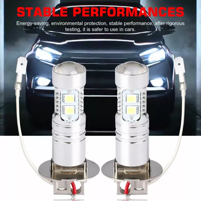 2Pcs H3 LED Bulb Headlight Car Fog Light White 6000K 100W Super Bright Canbus GB