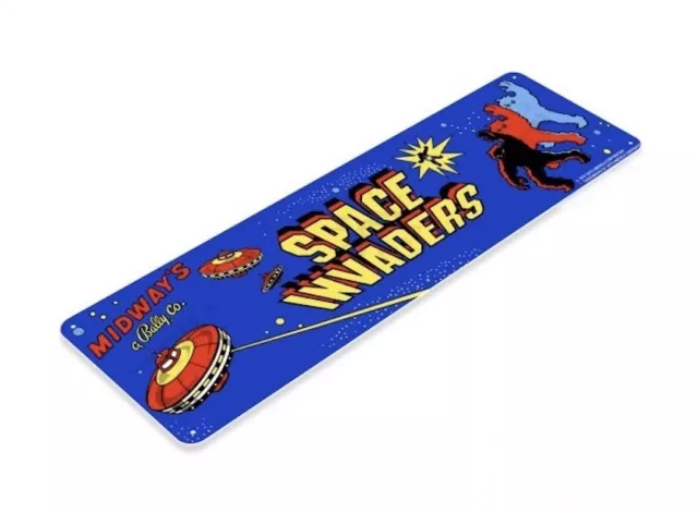 Space Invaders Tin Sign Arcade Video Game Classic Coin Op Cabinet Bally Midway