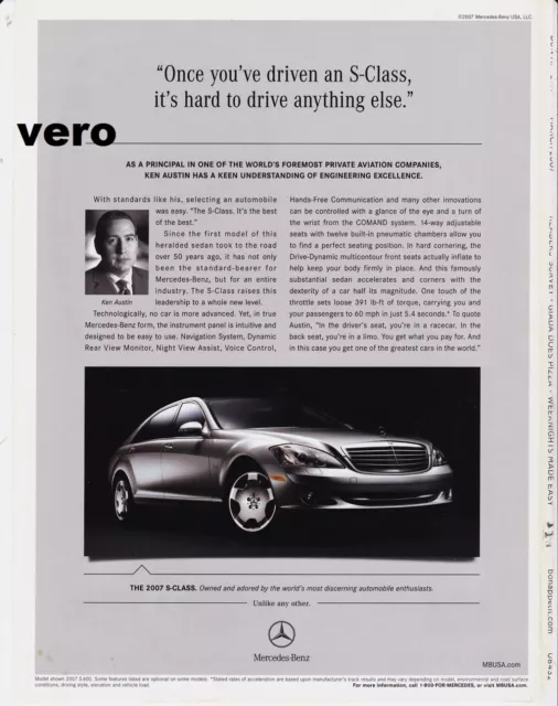 MERCEDES BENZ 2007 magazine ad S 600 photo print art clipping car automobile vtg
