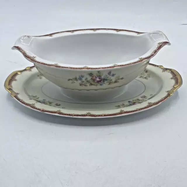 Royal Embassy Fine China Charleston Gravy Boat With Attached Underplate Japan