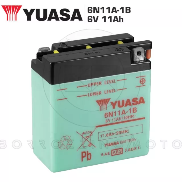 BATTERIA MOTO D'EPOCA YUASA 6N11A-1B 6V 11Ah LAVERDA LZ (Zundapp) 125