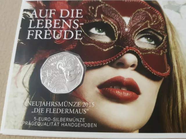 5 Euro Österreich Die Fledermaus 2015 Topzustand