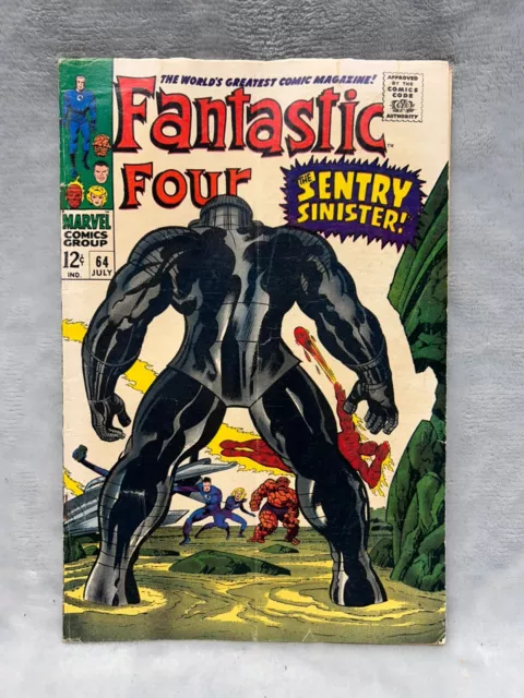 Fantastic Four #64 Very Nice 1st App. Kree Sentry #459 Marvel Comic 1967