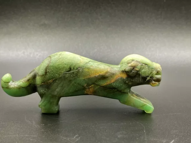 Old Antique Aventurine Jade Tiger Figure Bead Pendant Ancient Pyu Culture Burma