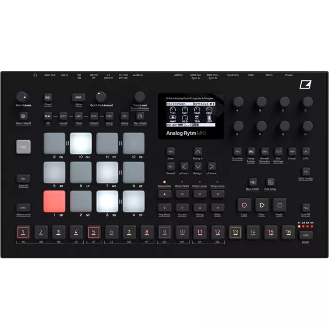 Elektron Analog Rytm MKII Black Drum Machine e Campionatore