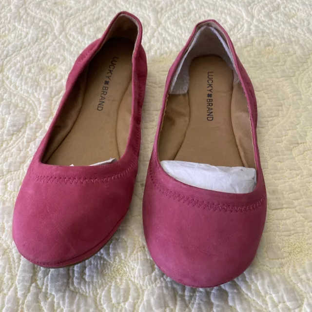 Lucky Brand Women’s Emmie Ballet Flats Sz 6.5/36.5 Leather Slip On Round Toe