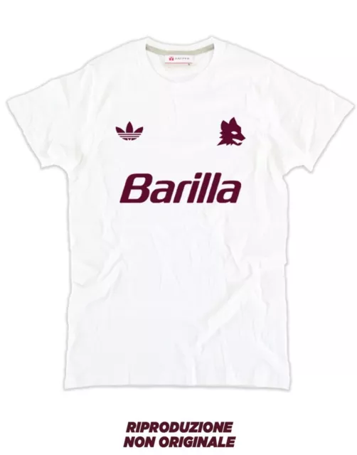 T-shirt barilla calcio vintage anni 92 93 trasferta magica cotone bianca lupa