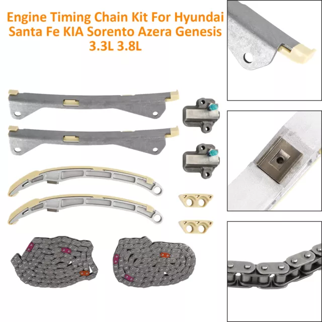 Timing Chain Kit pour Hyundai Santa Fe KIA Sorento Azera Genesis 3.3L / 3.8L