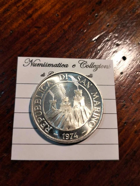500 Lire in argento del 1974 San Marino Fdc Proof.