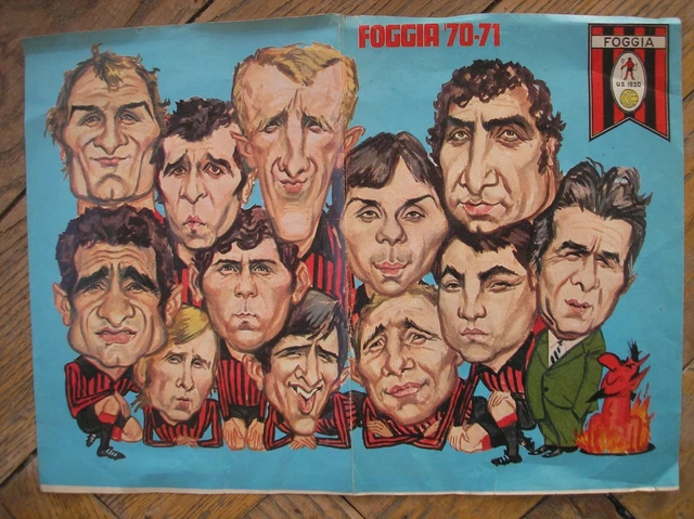 FOGGIA 70/71 CALCIO Squadra Manifesto Caricatura Intrepido 197071 EUR