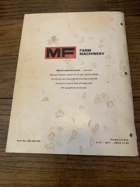 1977 Massey Ferguson Operator's Manual MF 300 Combine 3