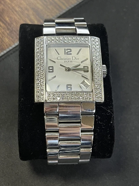 Christian Dior Paris Watch - Womens Full Diamond Bezel Authentic Rare