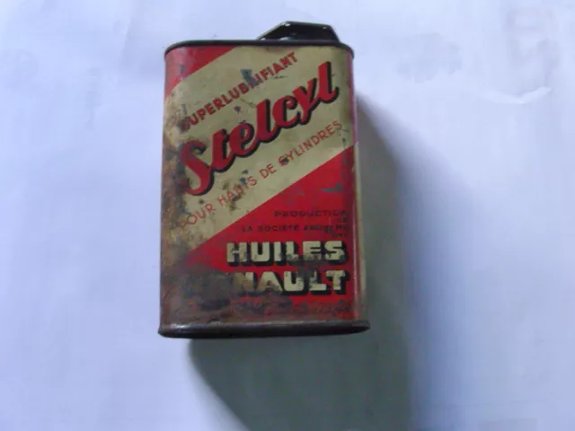 Automobilia Vintage Bidon Ancien Huile Stelcyl Huiles Renault 1 Litre 2