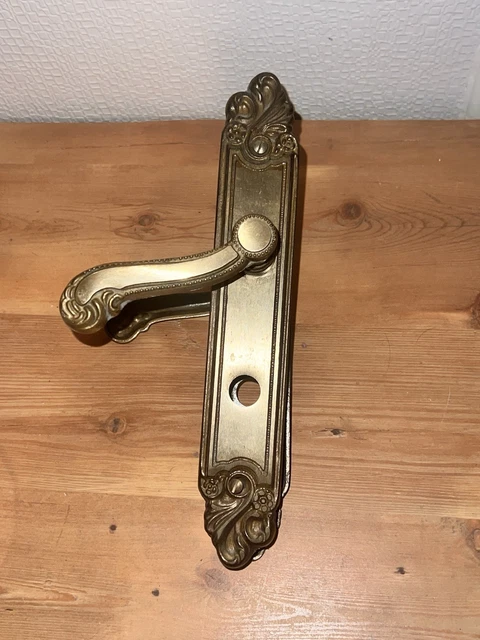 PAIRE de Plaques de Porte Antiques en Laiton Doré, Style Louis XVI - France