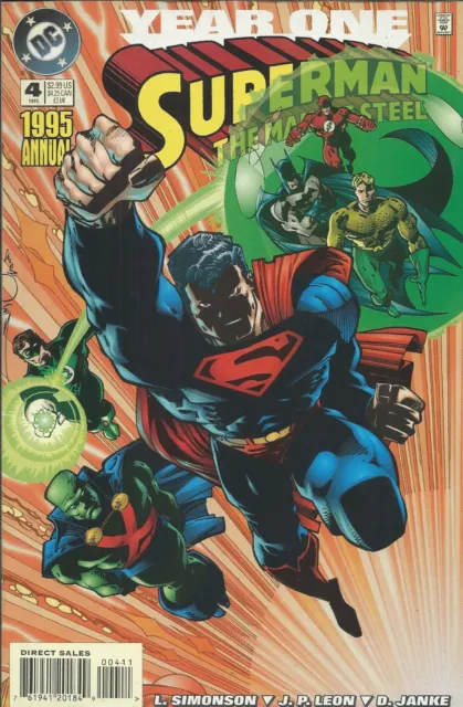 Superman Comic 4 Man Of Steel Annual Copper Age First Print 1995 Simonson DC