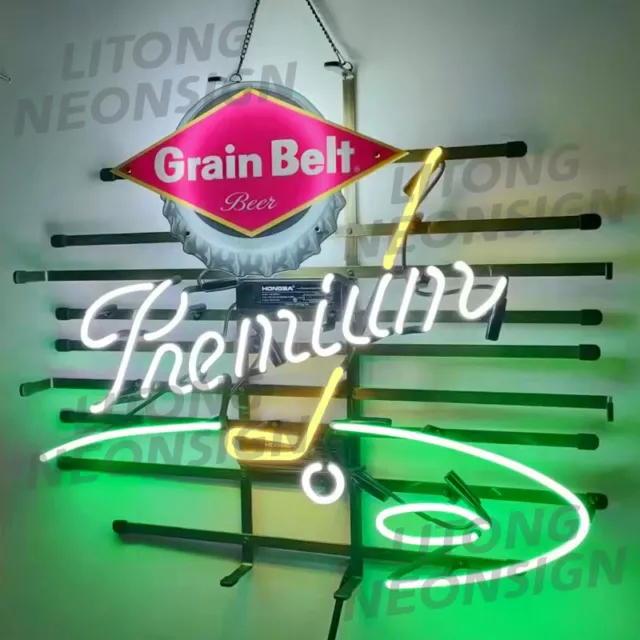 New Premium Grain Belt Beer Neon Sign Beer Bar Pub Restaurant Wall Decor 24x20 2