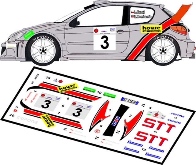 Planche De Décalcomanies 1/18 Subaru Impreza STi N°24 - Grondal, Portugal/Suède 2011