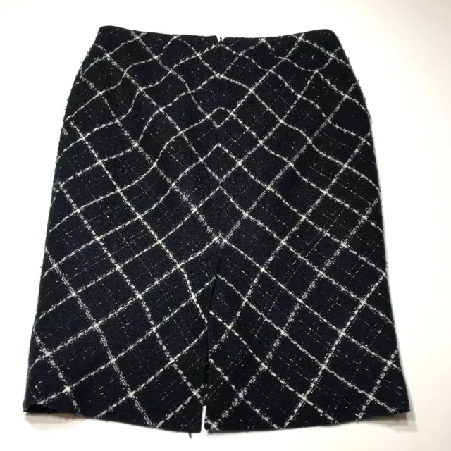 White House Black Market Skirt Womens 10 Diamond Pattern Pencil Metallic Thread