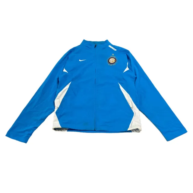 Inter Milan Nike Training Jacket | Vintage Football Sportswear Blue Medium VTG