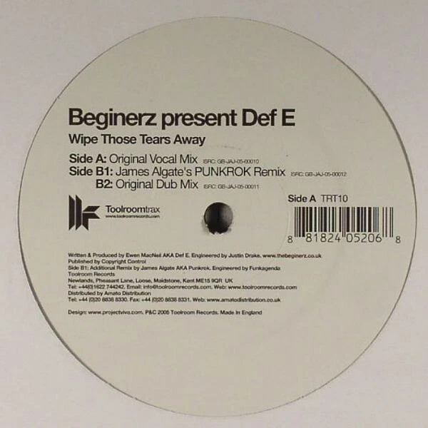 The Beginerz - Wipe Those Tears Away - Used Vinyl Record 12 - P6999S