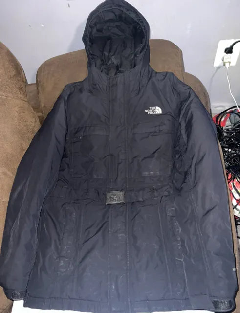 THE NORTH FACE Coat 550 Down Hyvent Belted Hooded Jacket Black Girls ...