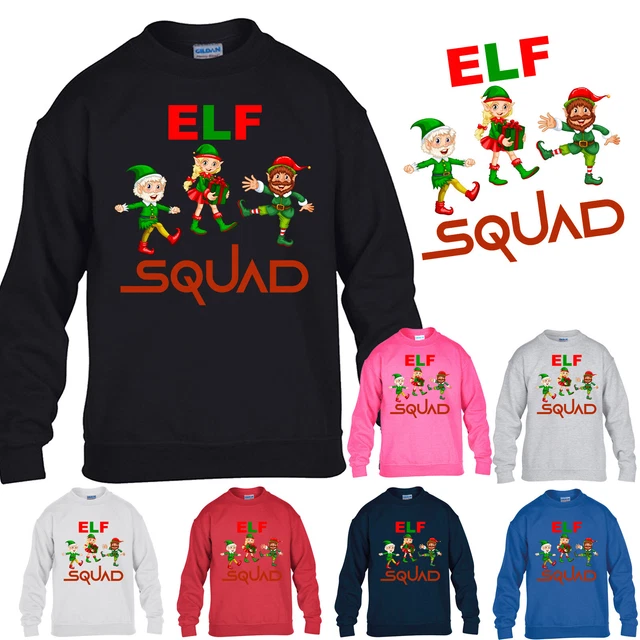 Felpa Buon Natale Squad Elfi Ragazzi Novità Natale Unisex Maglione Regalo