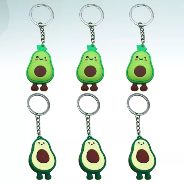 6 PCS Avocado Key Ring Matching Keyrings Locket Keychain Bags