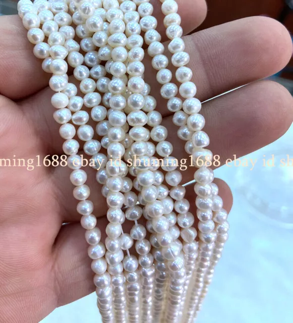 Natürlich 6-7/7-8/8-9/9-10mm weißes Süßwasser Perle Lose Perlen 15" Strang