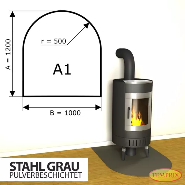 Estufa Placa Del Suelo Protección de Chispas Plancha Chimenea Acero Gris Horno