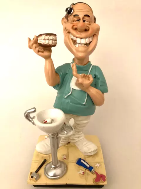 Zahnarzt mit Gebiss, lustige Karikatur von Vogler 841-2424 top Präsent 16cm hoch