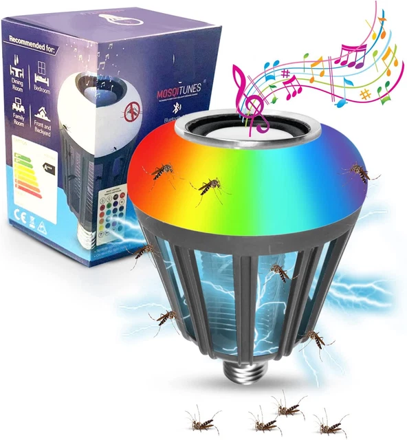 Outdoor Bug Zapper, LED Light Indoor Repellant Bluetooth Speaker with Light, Ele