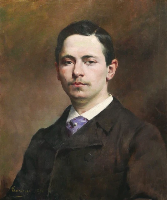 Portrait Ancien – Homme à Moustache – Reproduction De Photo – Encadré – Signé – France