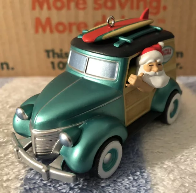 2014 Hallmark Keepsake Magic Ornament - Surfin' Safari Santa - NEW IN BOX