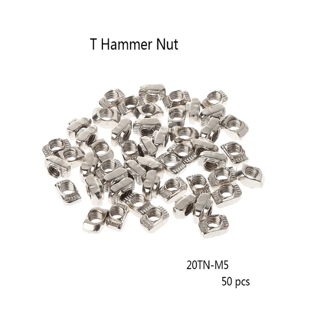 50Pcs/Set Printer M5 for T Hammer Nut Fastener Connector For 2020 Profile