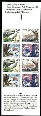 Sweden 1992 cpl booklet Pre-historic Animals with cyl digit 2. MNH