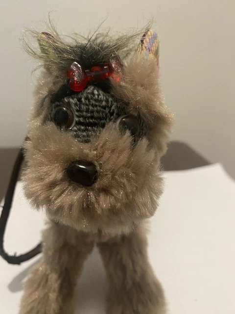 Fuzzy nation Yorkie wristlet plush dog purse