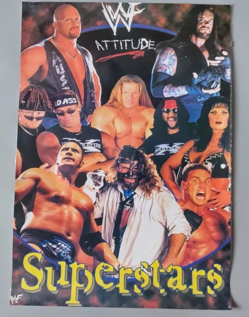 WWF Poster Attitude Era Vintage Wrestling Poster Laminated 59 x 42 cm Undertaker