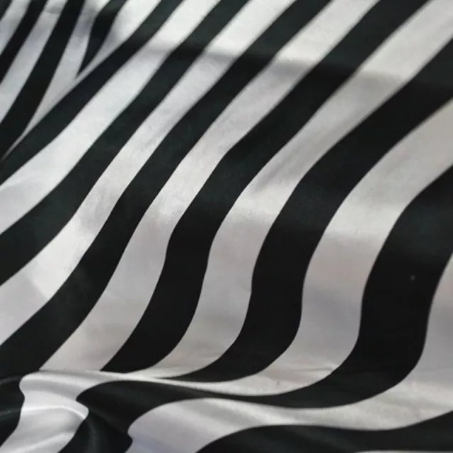 Per Yards Black & White Stripe Satin Fabric 60" Wide Quality USA Seller SALE