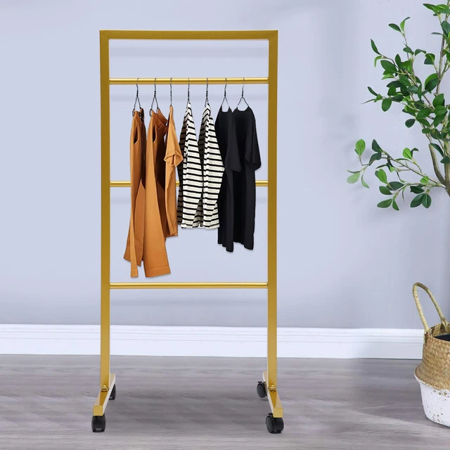 Clothes Rack Garment Rack 3-Layers Display Storage Rack Stand 110x50x40 cm Gold