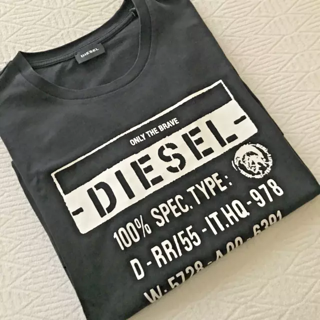 DIESEL T-shirt maglietta cotone vestibilita' aderente stampata XXL (XL)