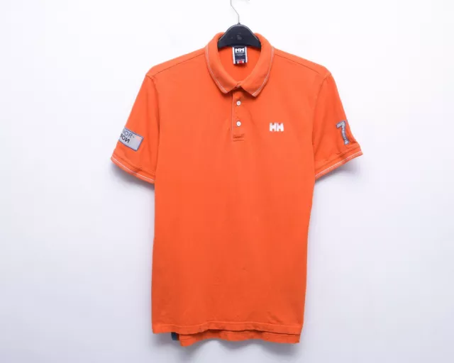 Helly Hansen L Hombre Polo de Manga Corta Naranja Algodón Top Casual Estándar