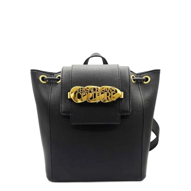 New Versace Jeans Couture Women Designer Bag Backpack Black Gold