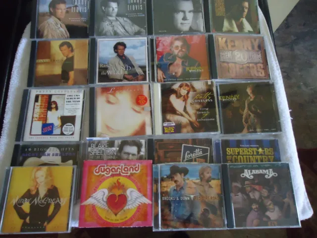 Mixed Lot Of 20 Country Music CD Randy Travis, Kenny Rogers, Shelton, Loveless +