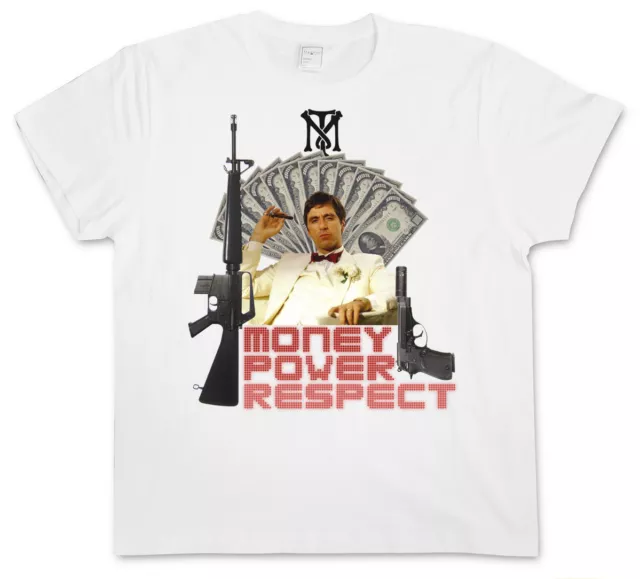 T-shirt MONEY POWER RESPECT II - Camicia Tony Al Scarface Montana TM Pacino Mafia