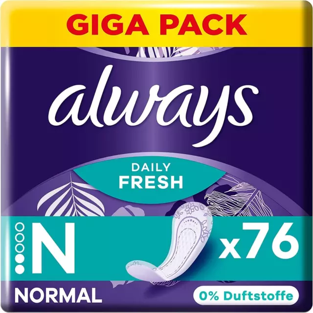 Always Dailies Fresh Slipeinlagen Damen Normal (76 Binden), Gigapack, Ohne Duft