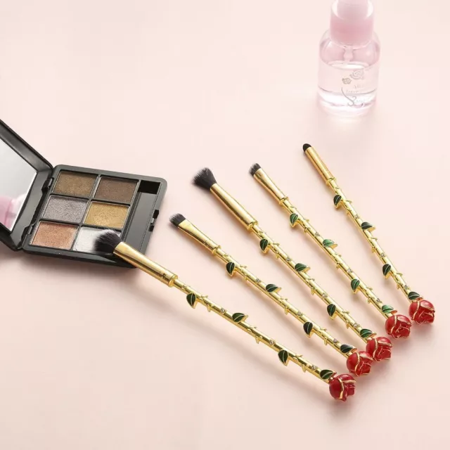 5pcs/set Soft Rose Shape Makeup Brush Set Eyeshadow Brush  Travel