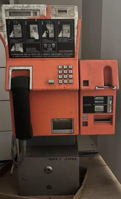 TELEFONO PUBBLICO A Gettoni Monete Schede ROTOR SIP CABINA TELEFONICA ANNI 80