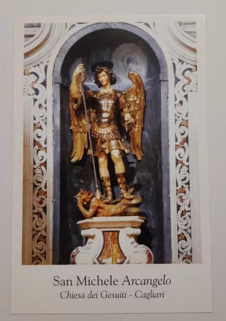 Santino SAN MICHELE ARCANGELO Holy Card Image Pieuse Heiligenbild Ven. Cagliari